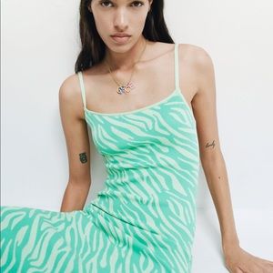 Zara animal jacquard knit dress, S